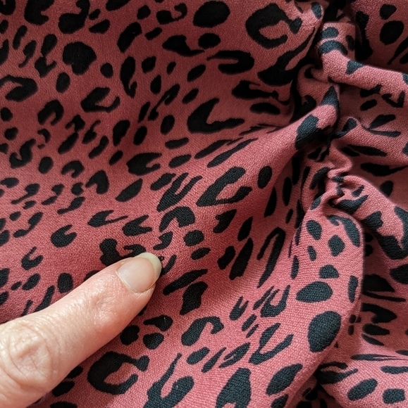 Zara animal print ruffled ruched mini dress medium - Picture 9 of 16